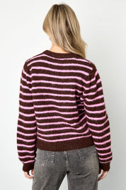 Polyester fiber (polyester) Knit cardigan Stripes Casual Fall/Winter  Clothes