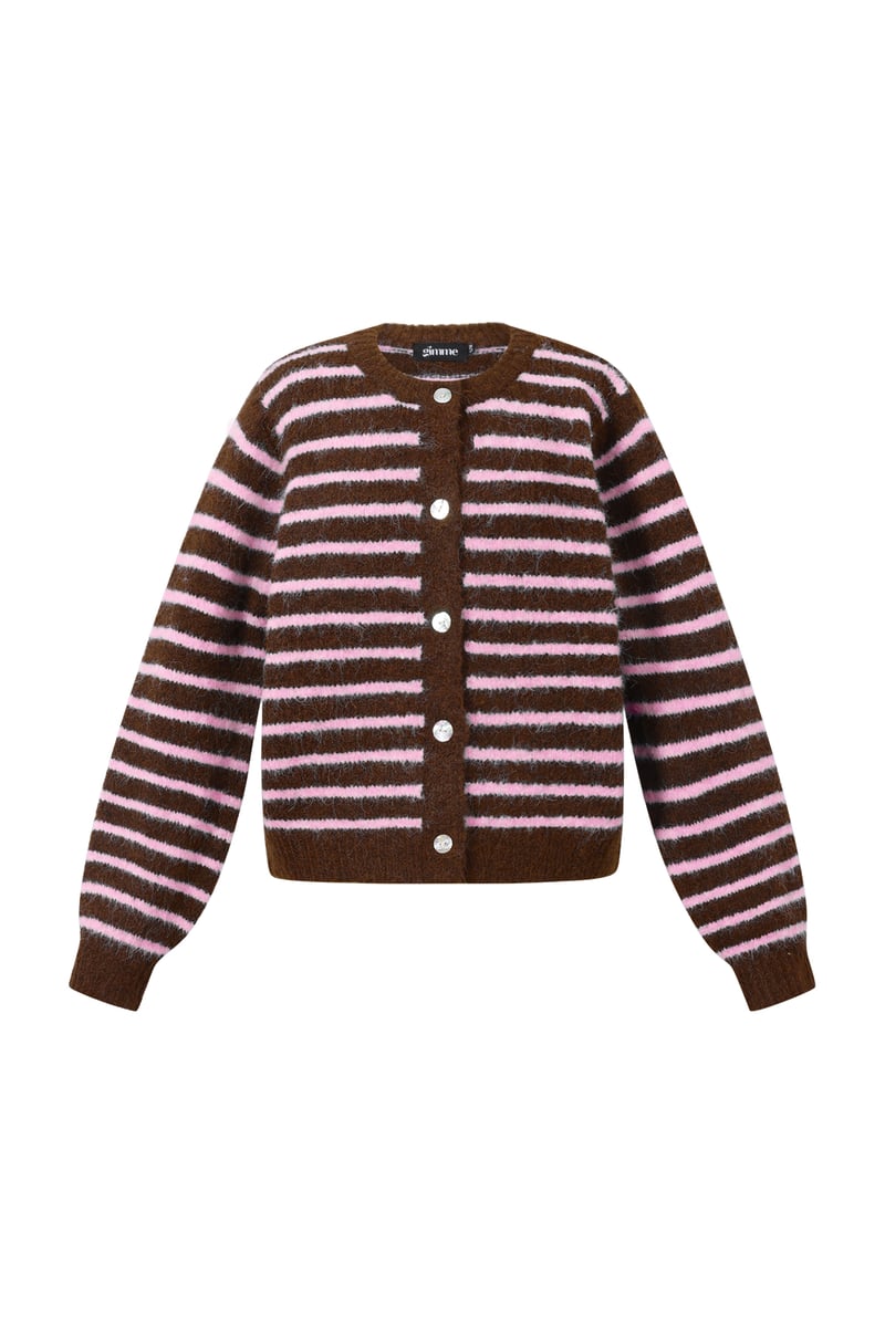 Polyester fiber (polyester) Knit cardigan Stripes Casual Fall/Winter  Clothes