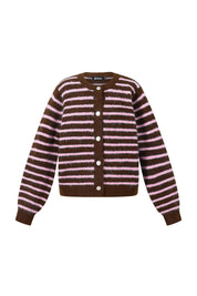 Polyester fiber (polyester) Knit cardigan Stripes Casual Fall/Winter  Clothes