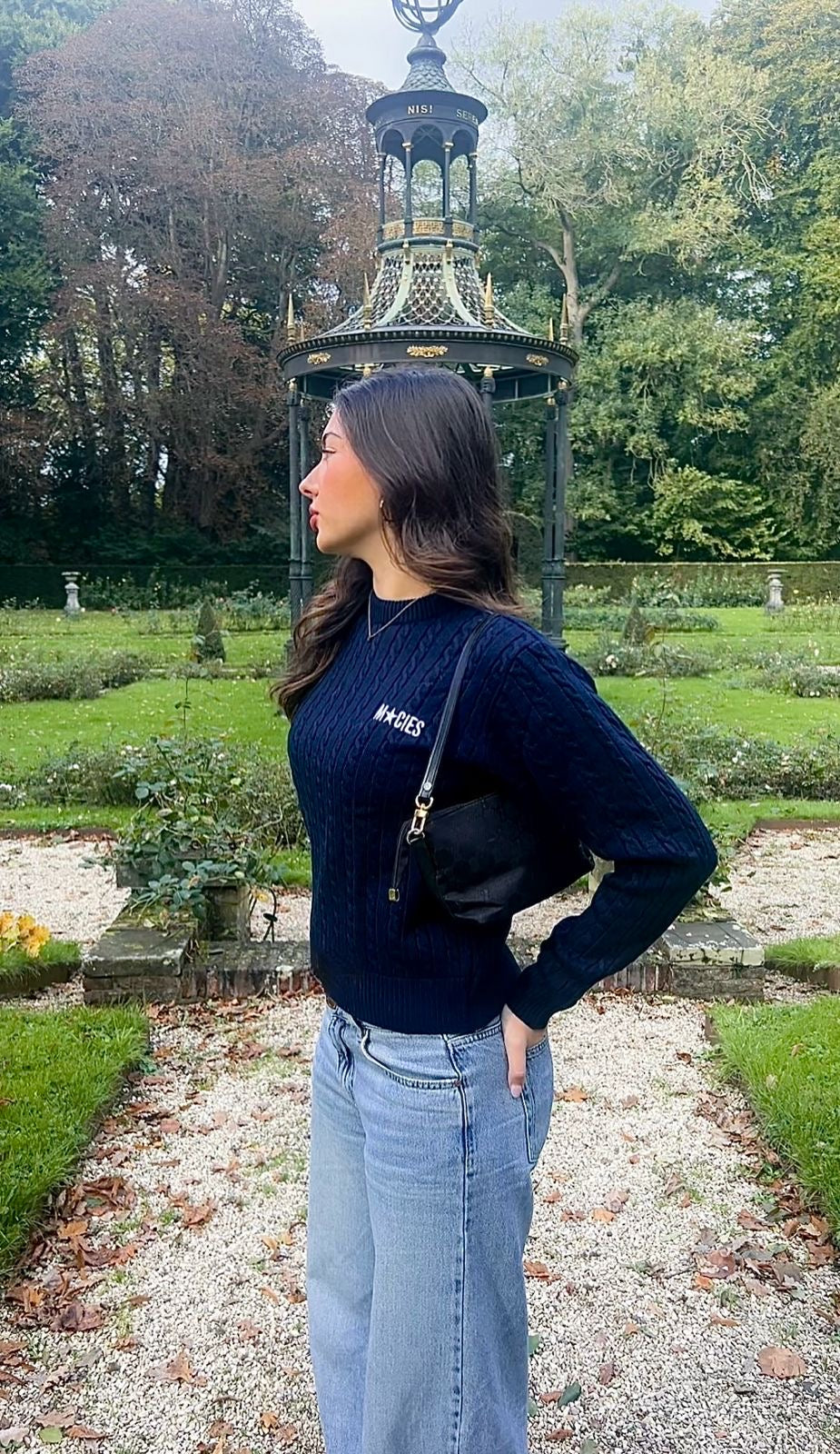 LUNA cable knit navy blue