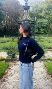 LUNA cable knit navy blue
