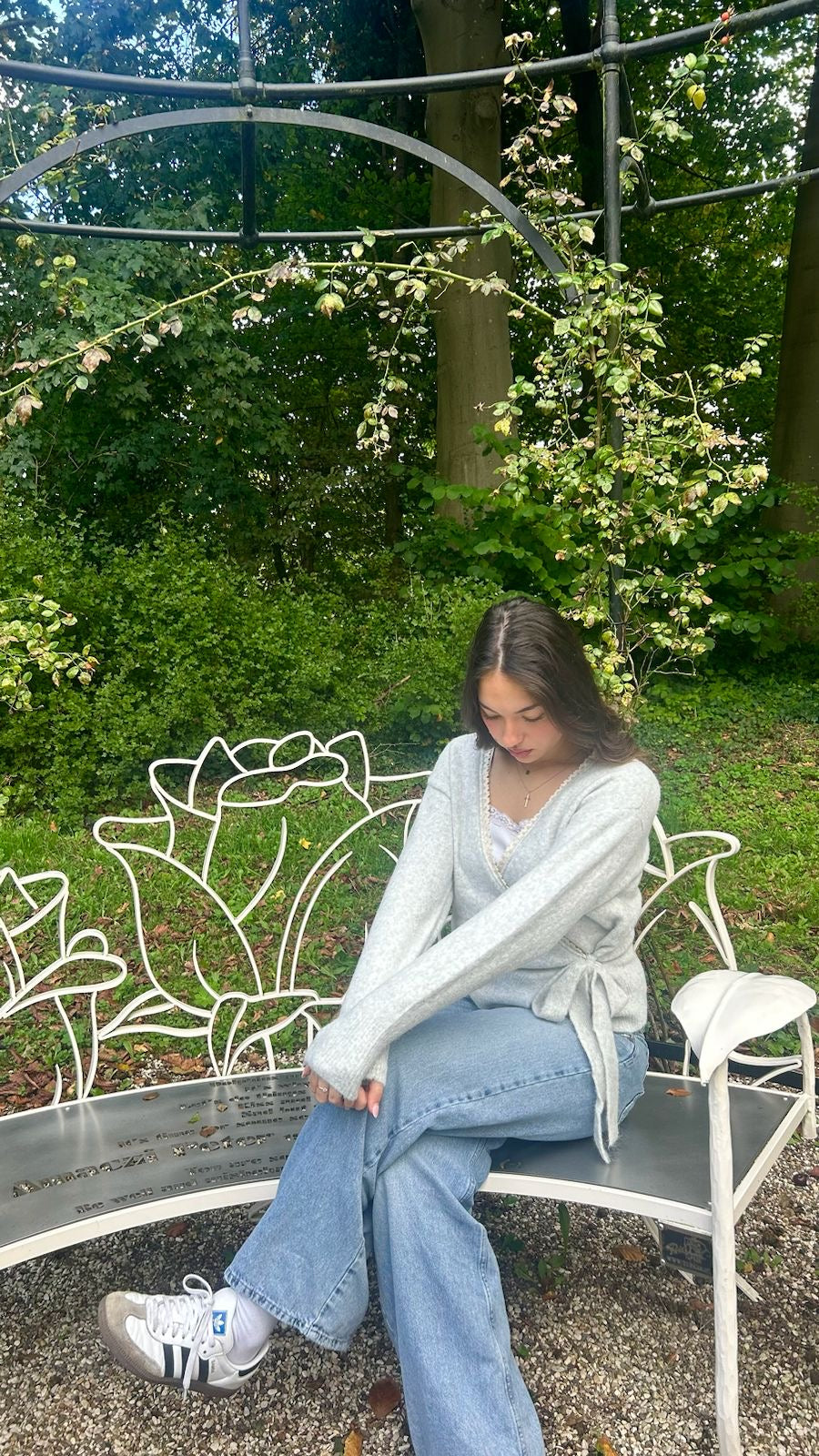 LOIZA wrap lace knit