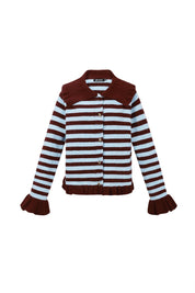 Polyester fiber (polyester) Knit cardigan Stripes Casual Fall/Winter  Clothes