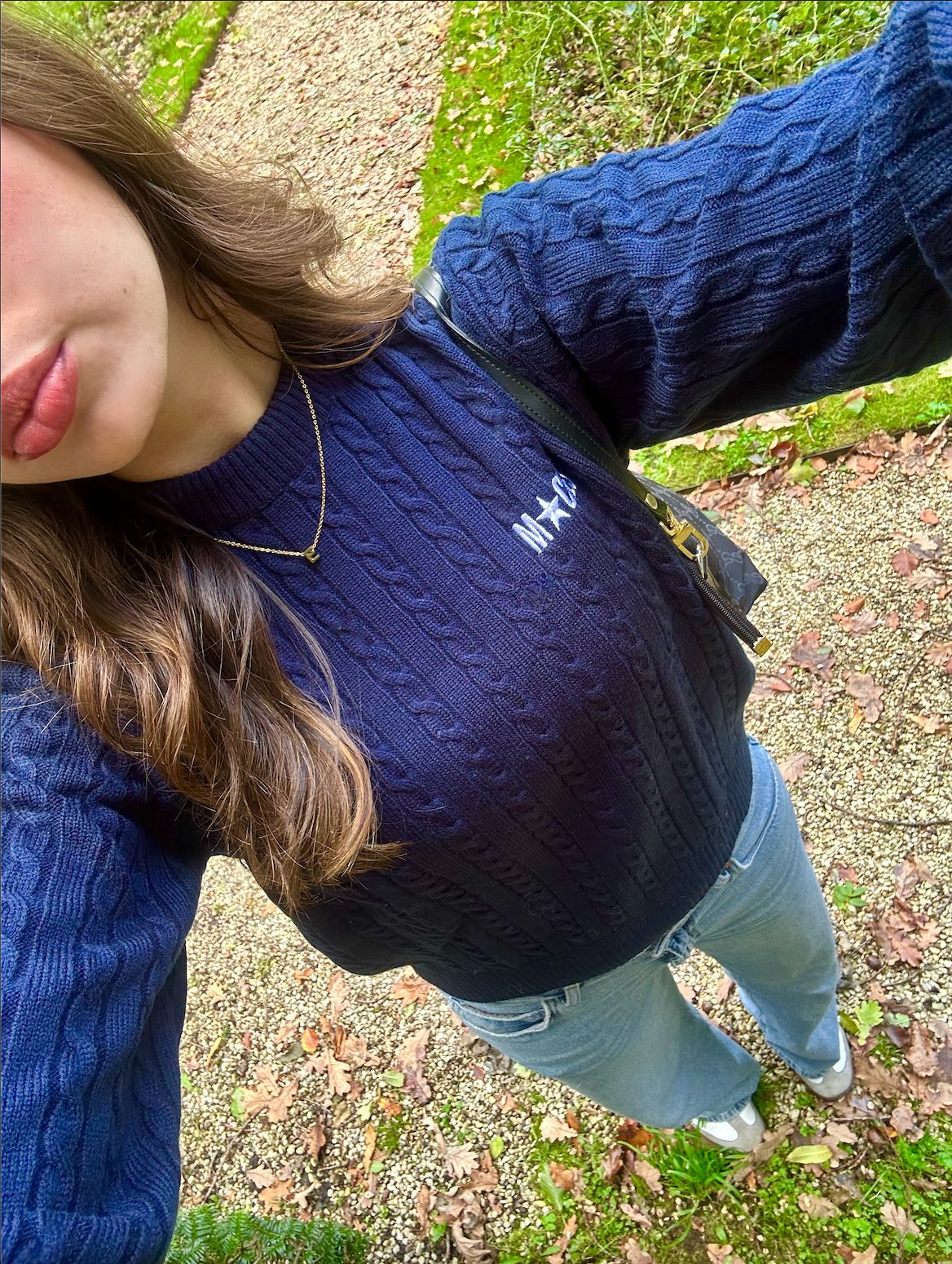 LUNA cable knit navy blue