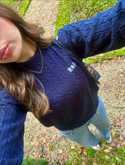 LUNA cable knit navy blue