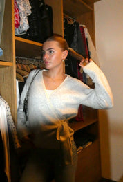 LOIZA wrap lace knit