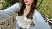 LOIZA wrap lace knit