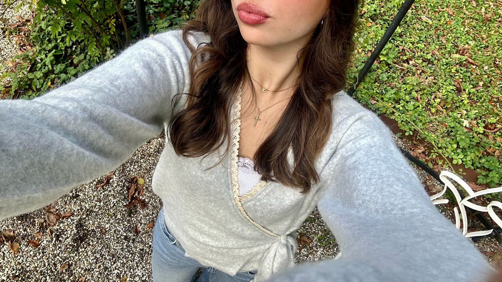 LOIZA wrap lace knit