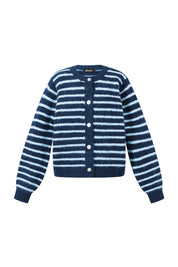 Polyester fiber (polyester) Knit cardigan Stripes Casual Fall/Winter  Clothes